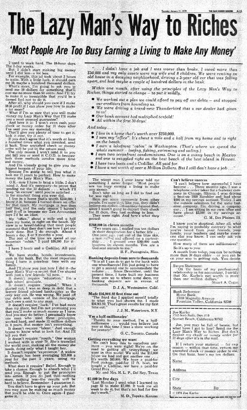 The Lazy Man’s Way to Riches